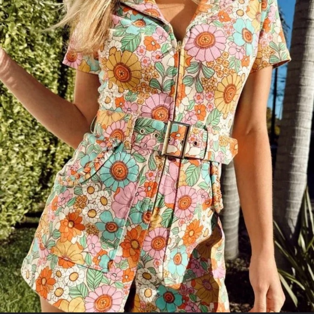 Show Me Your MuMu Floral Multicolor Romper